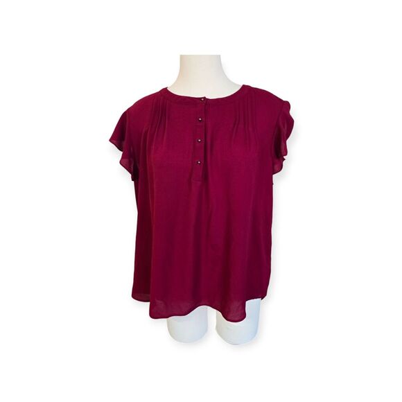 Daniel Rainn Red Blouse Women Size L - Picture 1 of 6
